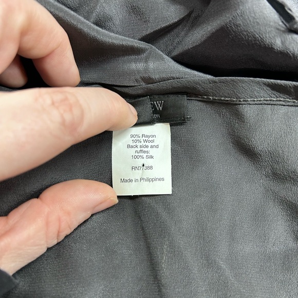 J.Crew Gray Silk Ruffle Top - Picture 4 of 5